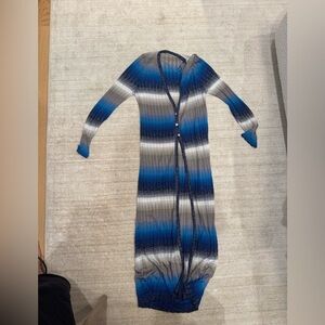 Zara Blue and Gray Knit Cardigan